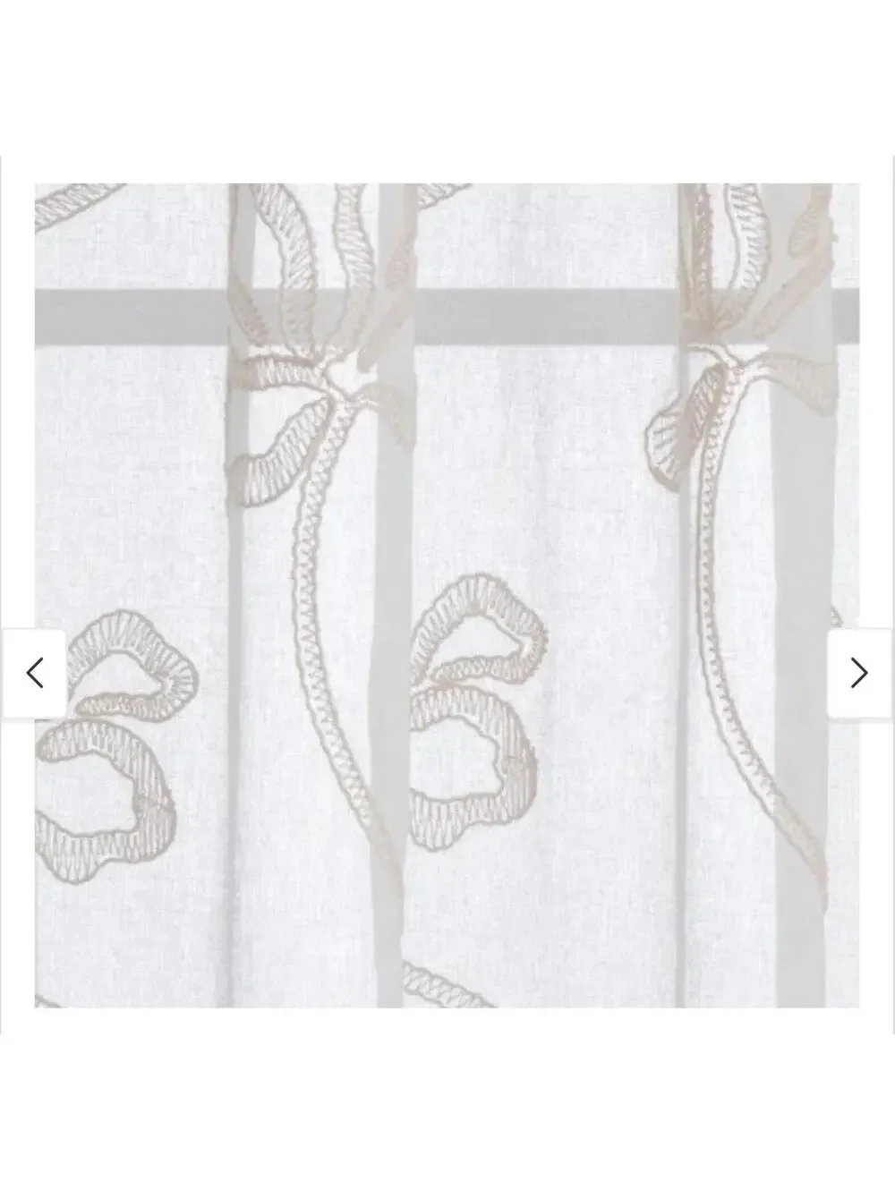 Porch & Den Supreme Embroidered Floral Semi-Sheer Rod Pocket Panel 50 × 95 Ivory
